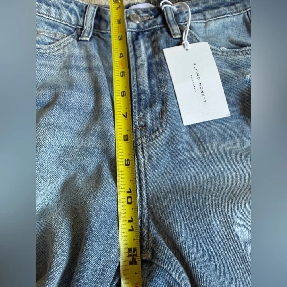 Flying Monkey Light Blue Distressed Straight Leg Womens Jeans size 27 - Picture 8 of 10